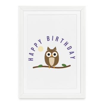 HAPPY BIRTHDAY. HAPPY BIRTHDAY. ANNIVERSARY. - Framed poster (27 × 37 cm) - white - Front