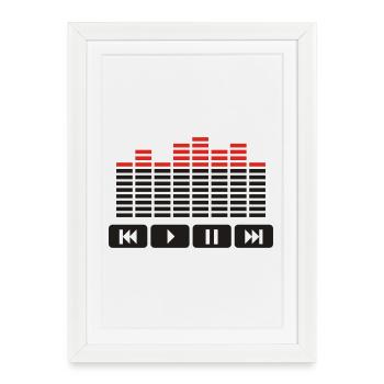Equalizer audio player dj - Framed poster (27 × 37 cm) - white - Front