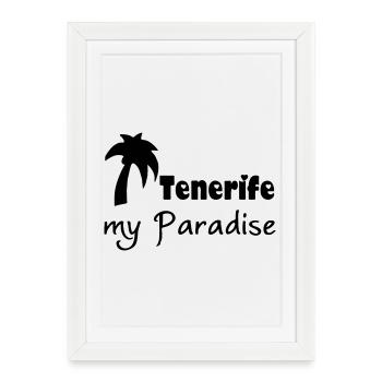 Tenerife Paradise Tenerife Cadeau de Noël - Affiche encadrée (27 × 37 cm) - blanc - Devant