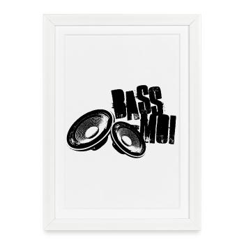 bass-moi baise-moi bass lautsprecher speaker - Affiche encadrée (27 × 37 cm) - blanc - Devant