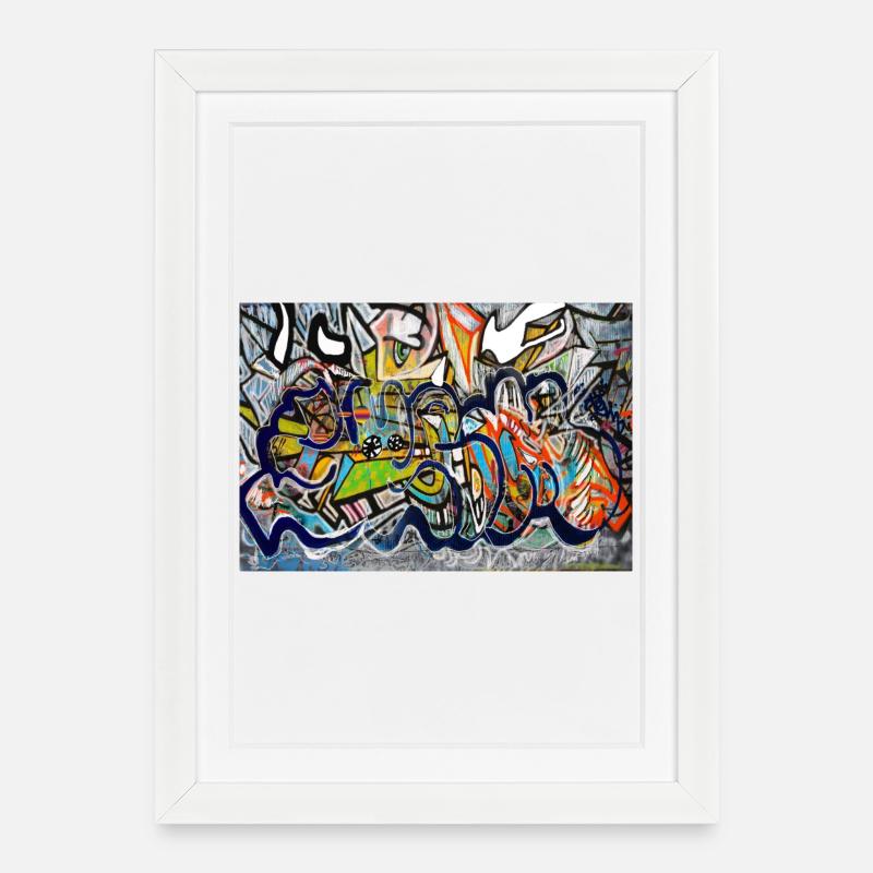 graffiti wall - Framed poster (27 × 37 cm) - white