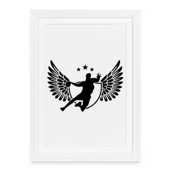 handball - Affiche encadrée (27 × 37 cm) - blanc - Devant