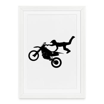 Saut des vélos - Affiche encadrée (27 × 37 cm) - blanc - Devant