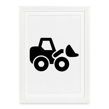 pelleteuse - Affiche encadrée (27 × 37 cm) - blanc - Devant