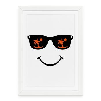 Lunettes de soleil - Affiche encadrée (27 × 37 cm) - blanc - Devant