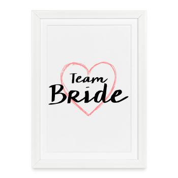 Team Bride Heart Bachelor Party - Framed poster (27 × 37 cm) - white - Front