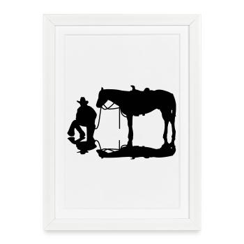 cowboy_4 - Affiche encadrée (27 × 37 cm) - blanc - Devant