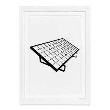 panneau solaire Système solaire - Affiche encadrée (27 × 37 cm) - blanc - Devant
