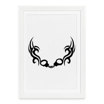 Trible à menottes - Affiche encadrée (27 × 37 cm) - blanc - Devant