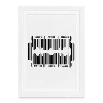 Razor blade with secret code - Framed poster (27 × 37 cm) - white - Front
