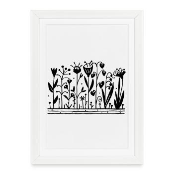 Jardin t-shirt - Affiche encadrée (27 × 37 cm) - blanc - Devant