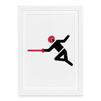 fencing - Framed poster (27 × 37 cm) - white - Front