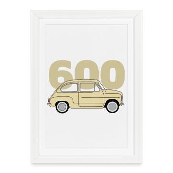 600 beige - Affiche encadrée (27 × 37 cm) - blanc - Devant