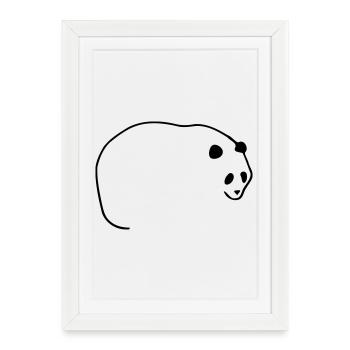 Lines Panda - Framed poster (27 × 37 cm) - white - Front