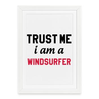 Windsurf Windsurfing Windsurfen Planche à voile - Framed poster (27 × 37 cm) - white - Front