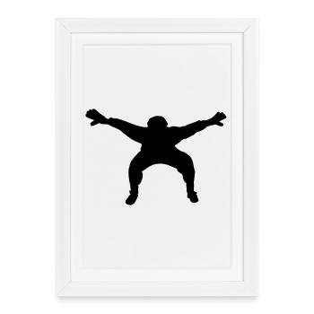 Gardien de football ou de handball avec les mains larges ombragées - Affiche encadrée (27 × 37 cm) - blanc - Devant