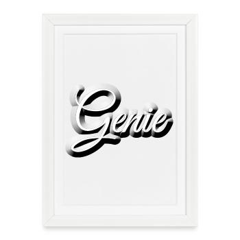 Nerd - GENIUS - Affiche encadrée (27 × 37 cm) - blanc - Devant