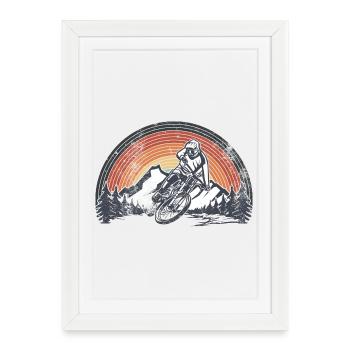 Downhill vintage - Framed poster (27 × 37 cm) - white - Front