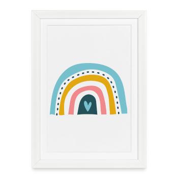 Rainbow with heart - Framed poster (27 × 37 cm) - white - Front
