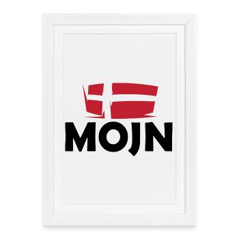 Danemark Symbole Logo icône dansk mojn moin flag - Affiche encadrée (27 × 37 cm) - blanc - Devant