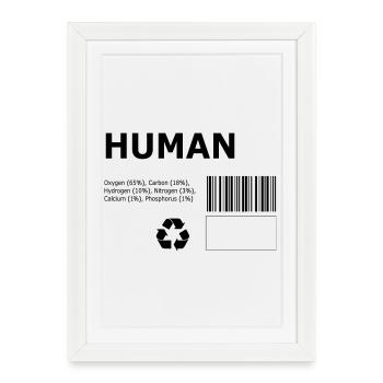 Humain - Affiche encadrée (27 × 37 cm) - blanc - Devant