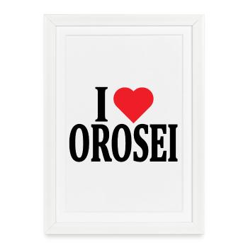 T-shirt Io amo Orosei t-shirt Sardegna - Framed poster (27 × 37 cm) - white - Front