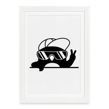 Peace sign cool penguin hand sign - Framed poster (27 × 37 cm) - white - Front