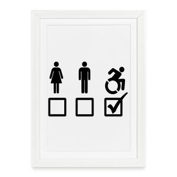 All wheelchair users are suitable* - Framed poster (27 × 37 cm) - white - Front