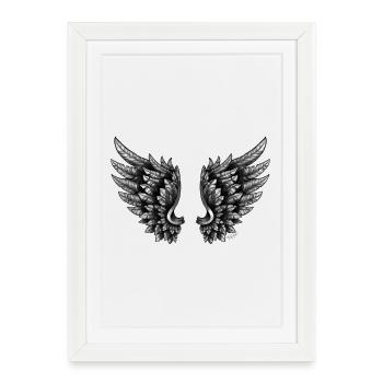 Ailes d’ange noir Ailes d’ange Noir - Affiche encadrée (27 × 37 cm) - blanc - Devant