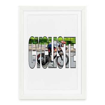 CYCLISTE - Affiche encadrée (27 × 37 cm) - blanc - Devant