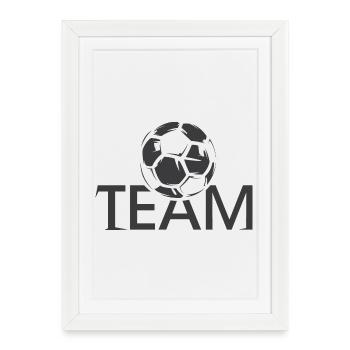 Ballon d’icône de logo de l’équipe de l’équipe de l’équipe de football de l - Affiche encadrée (27 × 37 cm) - blanc - Devant