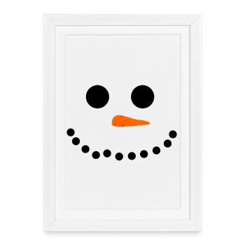 Bonhomme de neige - Affiche encadrée (27 × 37 cm) - blanc - Devant