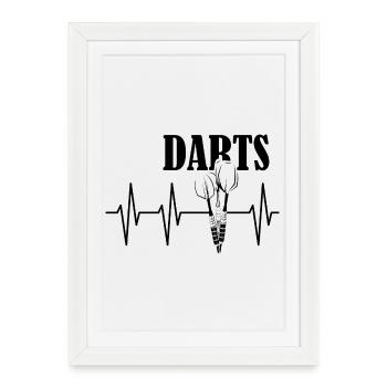 Fléchettes, pouls, battement de coeur, fléchette, symbole, flèches, flèche - Affiche encadrée (27 × 37 cm) - blanc - Devant
