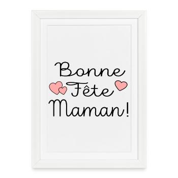 Bonne Fête Maman Mère - Affiche encadrée (27 × 37 cm) - blanc - Devant