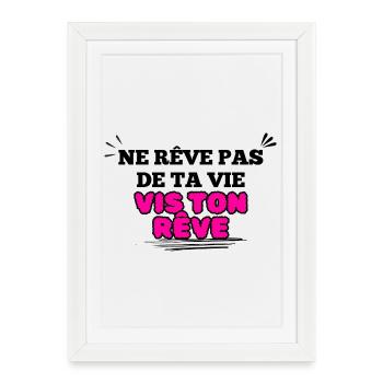 Message Inspirant Visuel florale rose - Affiche encadrée (27 × 37 cm) - blanc - Devant