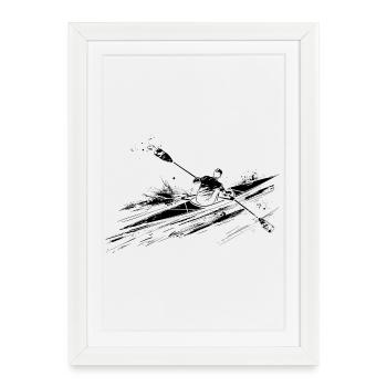 Rameur - Affiche encadrée (27 × 37 cm) - blanc - Devant