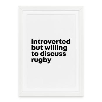 Rugby Rugby Rugby - Affiche encadrée (27 × 37 cm) - blanc - Devant