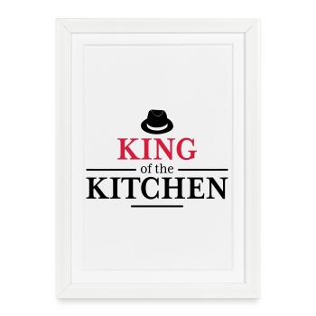 Tablier de cuisine pour homme - Affiche encadrée (27 × 37 cm) - blanc - Devant
