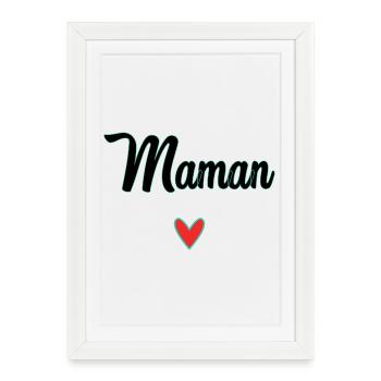 MOM. MOTHER'S DAY. HEART. FEAST. HAPPY BIRTHDAY - Framed poster (27 × 37 cm) - white - Front