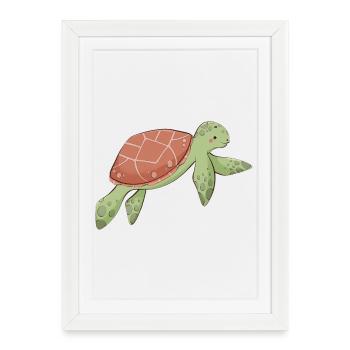 Tortue - Affiche encadrée (27 × 37 cm) - blanc - Devant