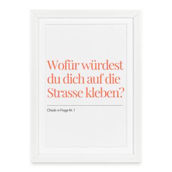 Check-in Question No. 1 - Framed poster (27 × 37 cm) - white - Front