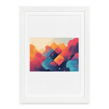 Formes abstraites de nuages colorés - Affiche encadrée (27 × 37 cm) - blanc - Devant