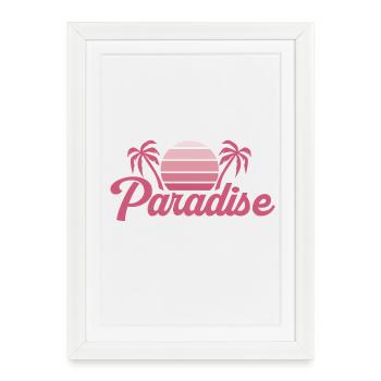 Tropical Sunset Silhouette - Framed poster (27 × 37 cm) - white - Front