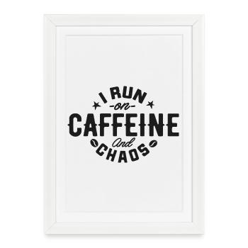 Conception de motif de fiançailles à la caféine - Affiche encadrée (27 × 37 cm) - blanc - Devant