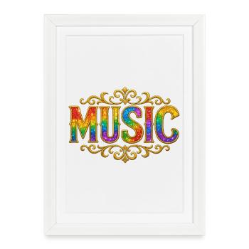 Colorful music glitter effect - Framed poster (27 × 37 cm) - white - Front