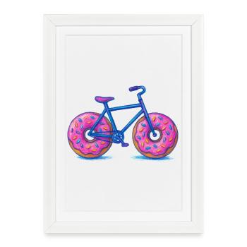 Conception de vélo beignet coloré - Affiche encadrée (27 × 37 cm) - blanc - Devant