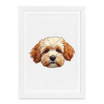 dog - Framed poster (27 × 37 cm) - white - Front