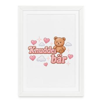 Knuddelbär / Y2K Statement Design - Affiche encadrée (27 × 37 cm) - blanc - Devant