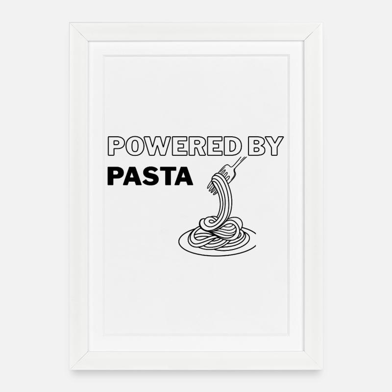 Propulsé par Pasta - Affiche encadrée (27 × 37 cm) - blanc