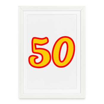 50. 50 YEARS. 50th ANNIVERSARY. 50 YEARS ANNIVERSARY. - Framed poster (27 × 37 cm) - white - Front